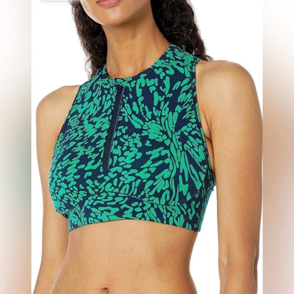 Sweaty Betty Power Contour Zip Workout Sports Bra Navy Blue Small ✨✨✨